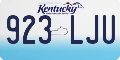 KY license plate 923LJU