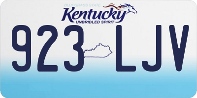 KY license plate 923LJV
