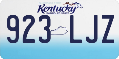 KY license plate 923LJZ