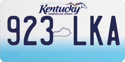 KY license plate 923LKA