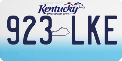 KY license plate 923LKE
