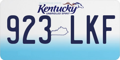 KY license plate 923LKF