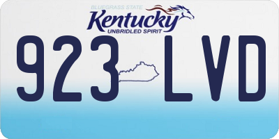 KY license plate 923LVD