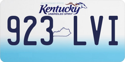 KY license plate 923LVI