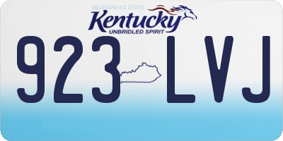 KY license plate 923LVJ