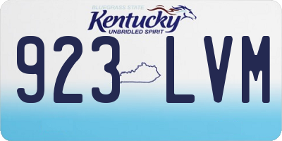 KY license plate 923LVM