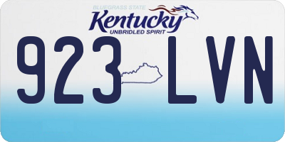 KY license plate 923LVN