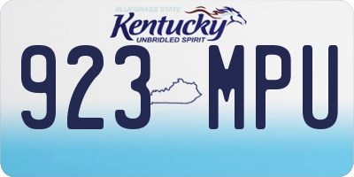KY license plate 923MPU
