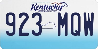 KY license plate 923MQW