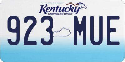 KY license plate 923MUE