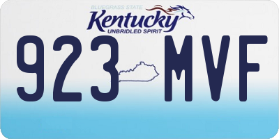 KY license plate 923MVF