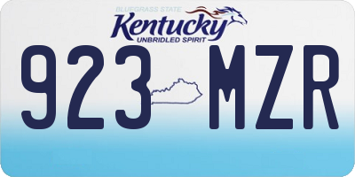 KY license plate 923MZR