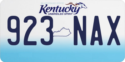 KY license plate 923NAX