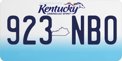 KY license plate 923NBO