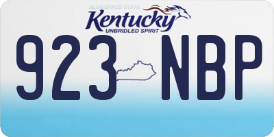 KY license plate 923NBP