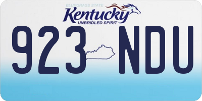 KY license plate 923NDU