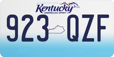 KY license plate 923QZF