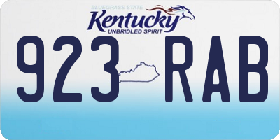 KY license plate 923RAB