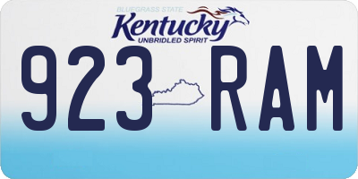 KY license plate 923RAM
