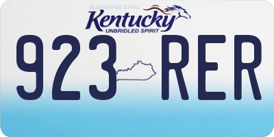 KY license plate 923RER