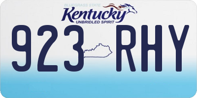 KY license plate 923RHY
