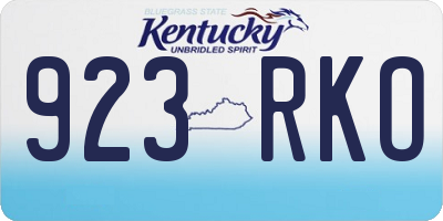 KY license plate 923RKO