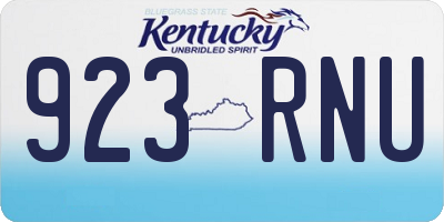 KY license plate 923RNU