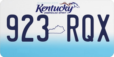 KY license plate 923RQX
