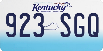 KY license plate 923SGQ