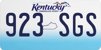KY license plate 923SGS