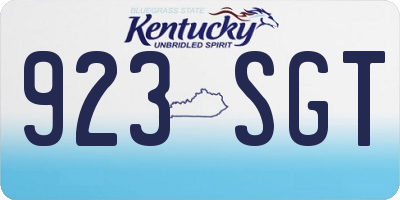 KY license plate 923SGT