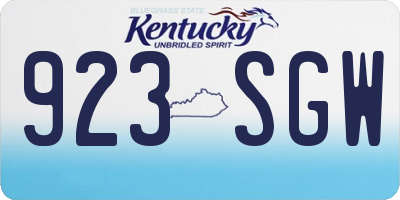KY license plate 923SGW