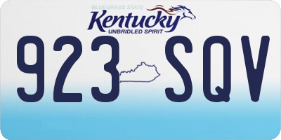 KY license plate 923SQV