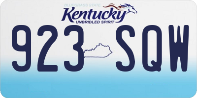 KY license plate 923SQW