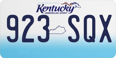 KY license plate 923SQX