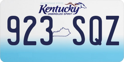 KY license plate 923SQZ