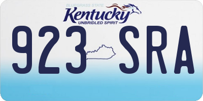KY license plate 923SRA
