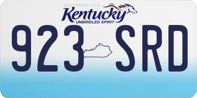 KY license plate 923SRD
