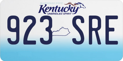 KY license plate 923SRE