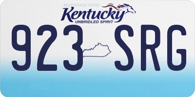 KY license plate 923SRG