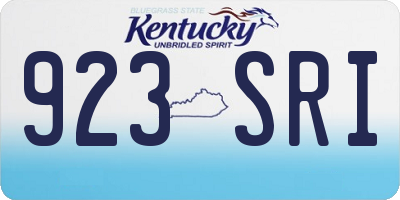 KY license plate 923SRI