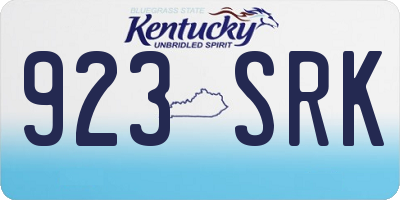 KY license plate 923SRK