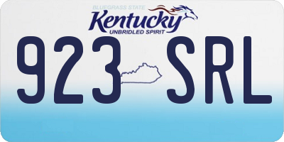 KY license plate 923SRL