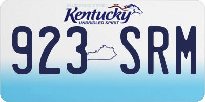 KY license plate 923SRM