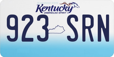 KY license plate 923SRN
