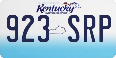KY license plate 923SRP