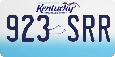 KY license plate 923SRR
