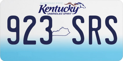 KY license plate 923SRS