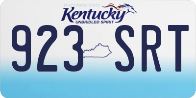 KY license plate 923SRT