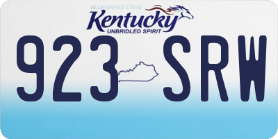 KY license plate 923SRW